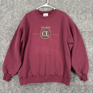 Vtg Camp Lebanon Genus Sweatshirt Mens XL Maroon Long Sleeve Crewneck USA Logo
